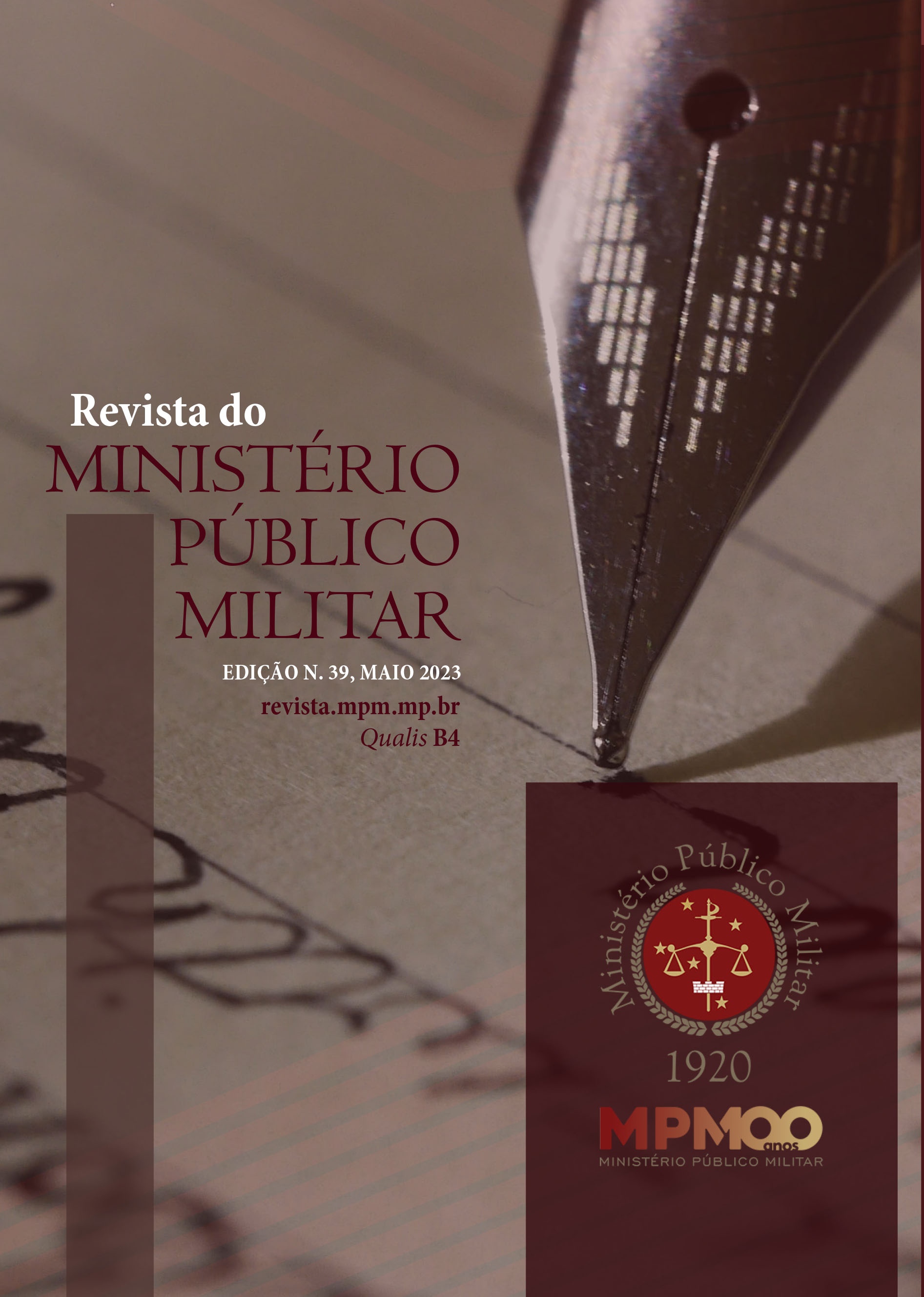 					Visualizar v. 50 n. 39 (2023): Revista do Ministério Público Militar
				
